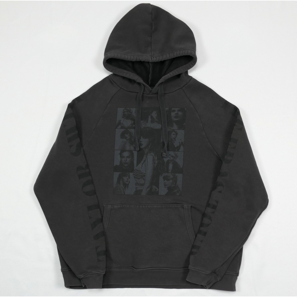 Taylor Swift The Eras Tour Hoodie Medium Graphic Concert Merch Washed Out Black